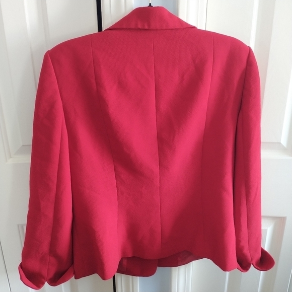 Suit Studio New York True Red Rose Button Blazer Jacket 14 - Picture 8 of 14